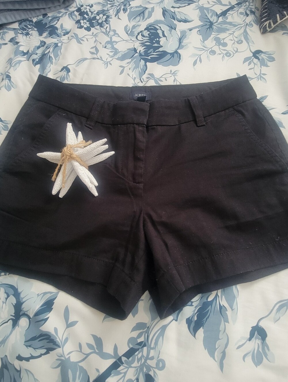 J. Crew Black High-Waist Tailored Cotton Shorts